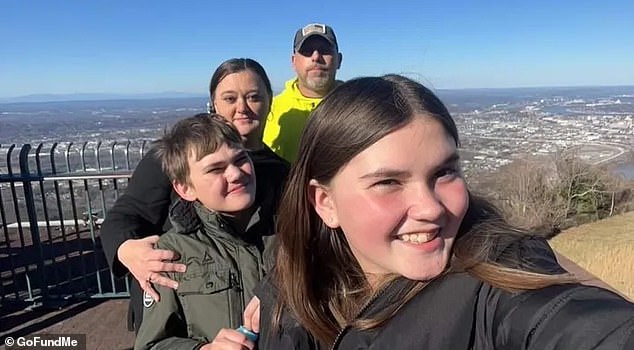 A GoFundMe page was created for the young girl's family as they lost everything in the tragic fire.  (photo: Katelynn's mother, Kristy Rollins, her stepfather Kevin Rollins and her brother)