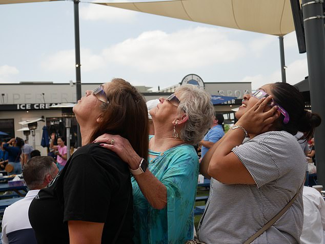 About three million people gathered along the path of totality in Texas, including 400,000 travelers