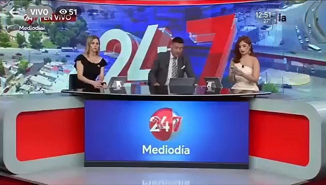 RCG TV presenters were caught off guard during a live broadcast of the channel's '24/7' midday news when the producer cut away from the total solar eclipse and broadcast a video of a man's testicles