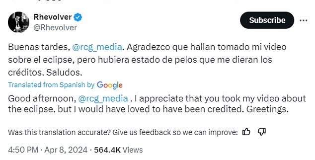 X user @Rhevolver took to the social media platform to claim responsibility for sharing a video of testicles that aired during RCG TV's daytime newscast