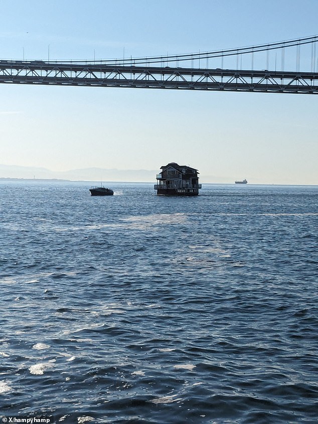 The watercraft is the second-to-last floating home at California's Redwood City marina, after the city paid out millions of dollars to residents to vacate their boathouses and relocate.