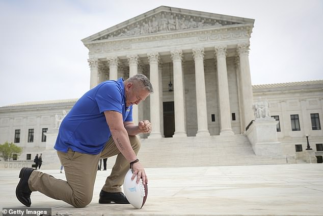 Former Bremerton High School assistant football coach Joe Kennedy will take a knee before the U.S. Supreme Court after his trial