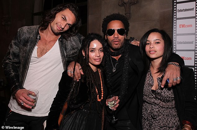 Jason and Lisa are pictured with Lenny in 2010, as well as Lisa and Lenny's daughter Zoe Kravitz (right), who is now engaged to Channing Tatum