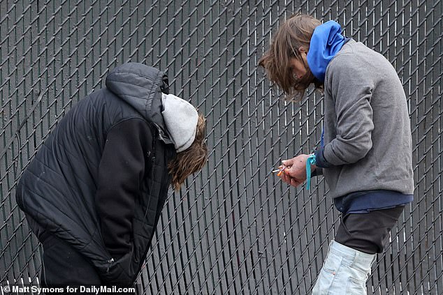 Xylazine depresses the central nervous system, causing users, like these in Philadelphia's Kensington neighborhood, to exhibit a zombie-like appearance