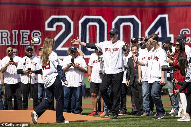 Wakefield was part of the 2004 World Series championship team that was honored at the game