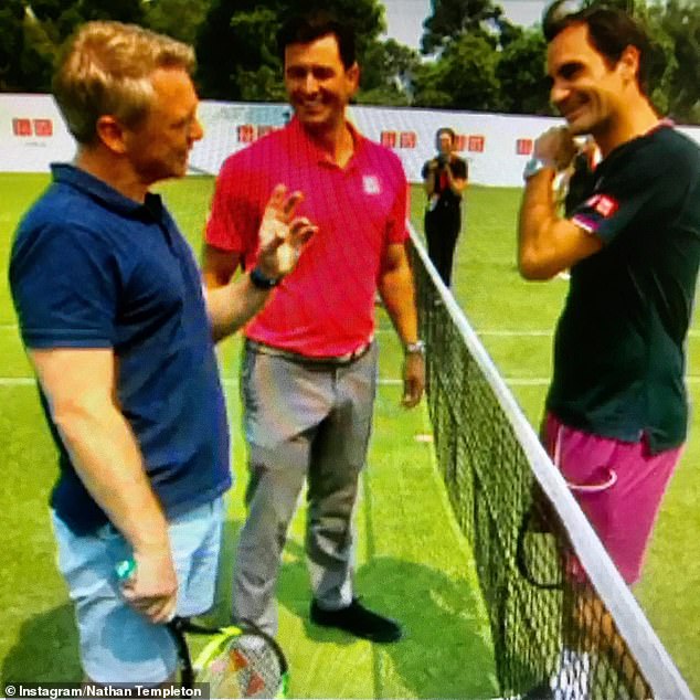 Templeton was fortunate to play tennis with Roger Federer and golfer Adam Scott