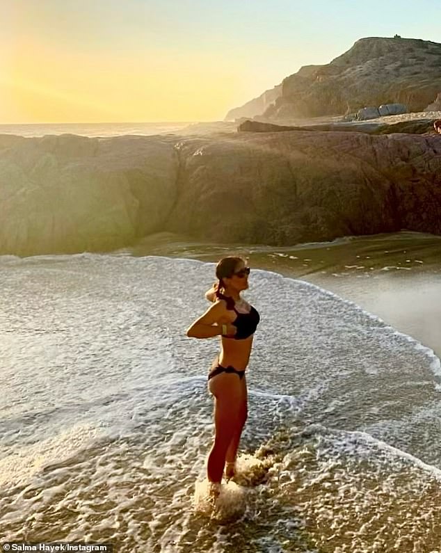 The From Dusk to Dawn actress has been sharing snaps from her vacation lately, including a stunning photo of her in a black bikini taken by her 16-year-old daughter Valentina Pinault