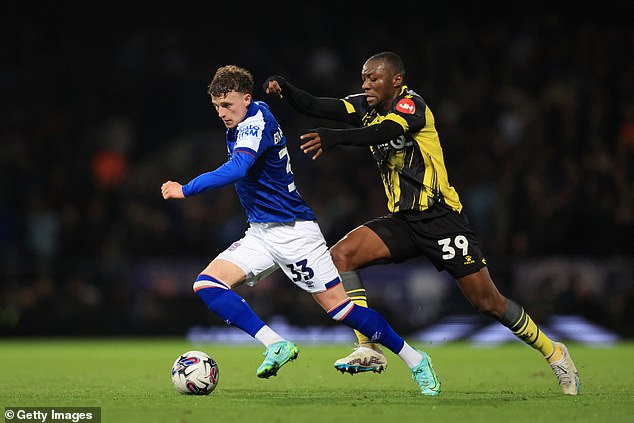 Nathan Broadhead came closest to scoring for Ipswich after smashing into the post