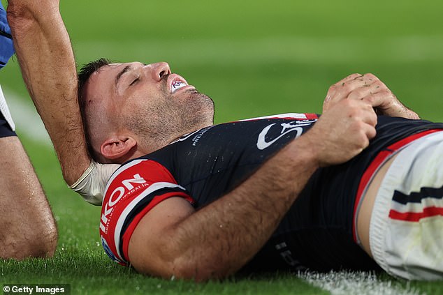 When Fitzsimons wrote that it was time for Roosters captain Tedesco to hang up his boots after being knocked out (pictured) against the Bulldogs, Graham didn't hold back on his The Bye Round podcast