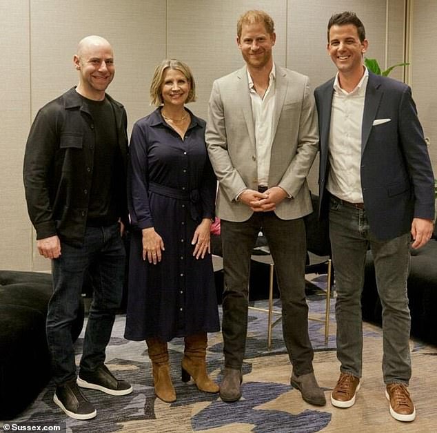 (From left): Dr.  Adam Grant, BetterUp's Chairman of the Center for Purpose and Performance;  Kelly Jones, Cisco's chief people officer;  Harry;  and BetterUp CEO Alexi Robichaux