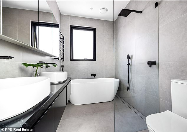 According to the Daily Telegraph, Radley entered the property on the rental market last month for an eye-watering $2,650 per week.  Radley reportedly changed his mind about leasing the state-of-the-art pad after just a few days and put it up for sale again.  In the photo: one of the bathrooms