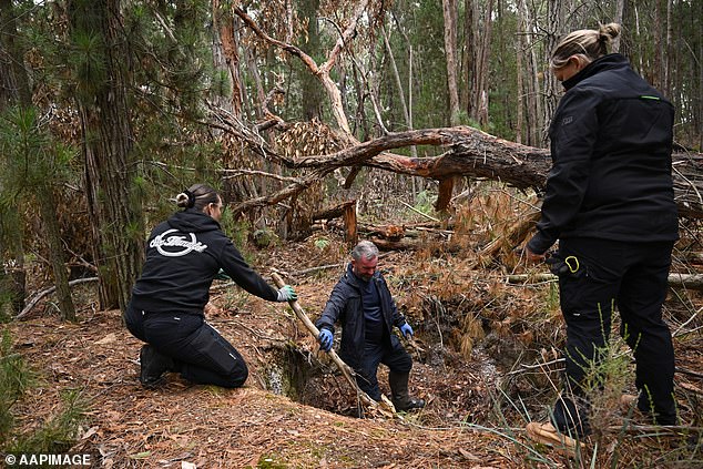 Police investigated mine shafts in the search area