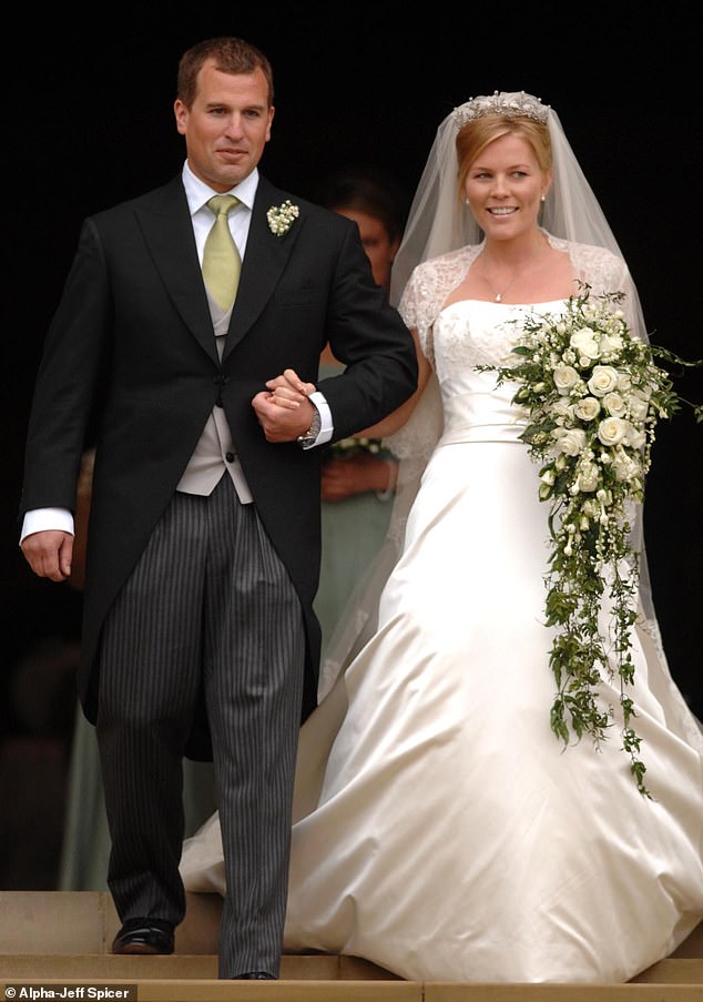 Peter and Autumn Phillips on their wedding day at St George's Chapel in Windsor on May 17, 2008. They have now separated.  The couple sold photos from their 2008 wedding to Hello!  Magazine for £500,000, causing outrage within the royal family