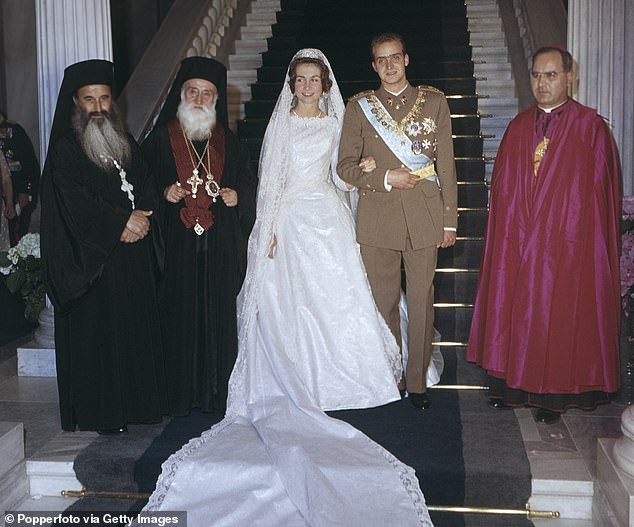 The wedding of Prince Juan Carlos and Princess Sofia of Greece and Denmark in 1962 in Athens