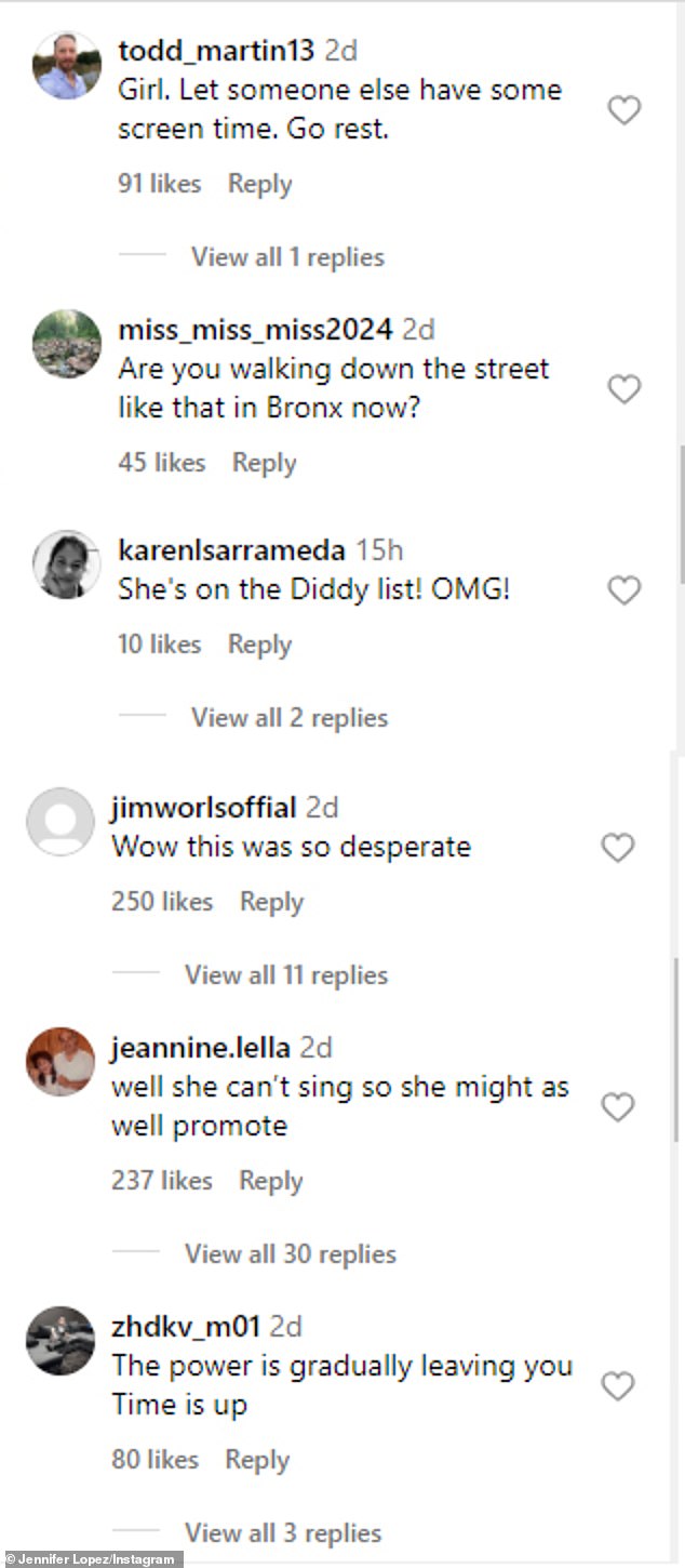 If you look at any of Lopez's Instagram posts, the comments are filled with people making fun of her association with ex-boyfriend Diddy, her deaf Bronx roots, her 