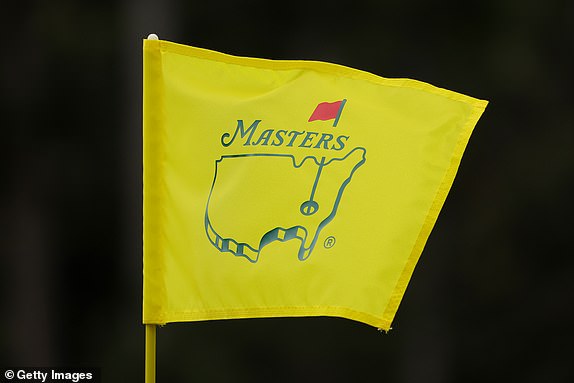 AUGUSTA, GEORGIA - APRIL 10: A general view of the Masters logo on a hole flag during a practice round prior to the 2024 Masters Tournament at Augusta National Golf Club on April 10, 2024 in Augusta, Georgia.  (Photo by Jamie Squire/Getty Images) (Photo by Jamie Squire/Getty Images)