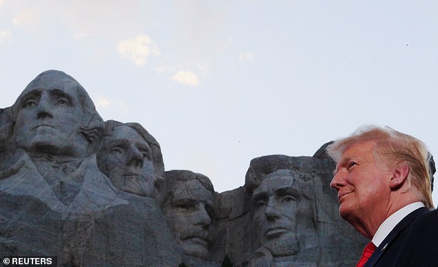 The former reality TV star, pictured here in front of Mount Rushmore, is concerned about his place in history