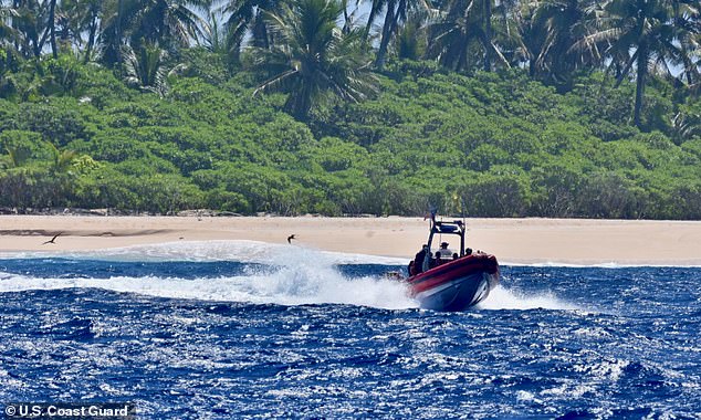 USCGC Oliver Henry, a rapid response cutter vessel, reached the sailors Tuesday morning and delivered them safely to Polowat Atoll