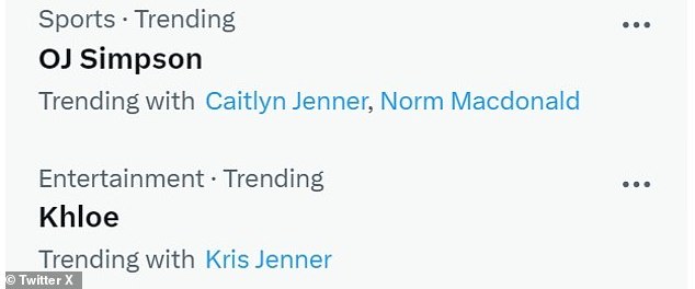 The Keeping Up With the Kardashians alum and her mother and former stepfather's name, Caitlyn Jenner, all started trending Thursday morning