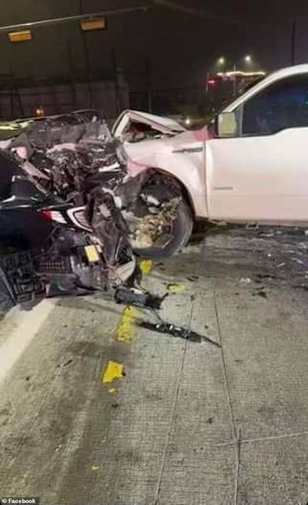 Their vehicle was waiting at a red light on Beckley Avenue in Dallas when a Ford pickup truck crashed into them, causing a chain reaction car crash.