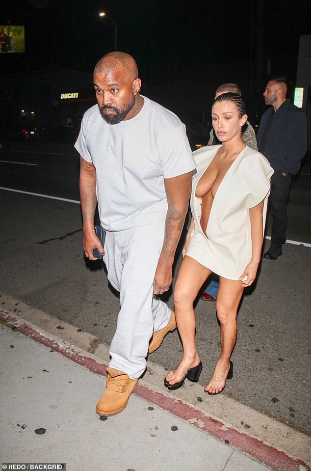 The shocking look came just hours after Bianca mimicked Kanye's ex-wife Kim in a plunging white mini dress