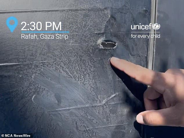 Shots hit the vehicle, but the UNICEF team was not injured.