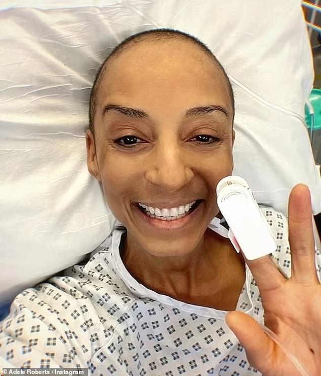 Adele was first diagnosed with colon cancer in October 2021 and documented her treatment on social media, which included colostomy surgery to remove an intestinal tumor and the insertion of an ostomy bag