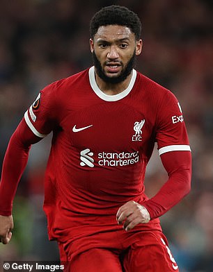 Joe Gomez attempted a wild shot on target with the Reds trailing in Thursday's encounter