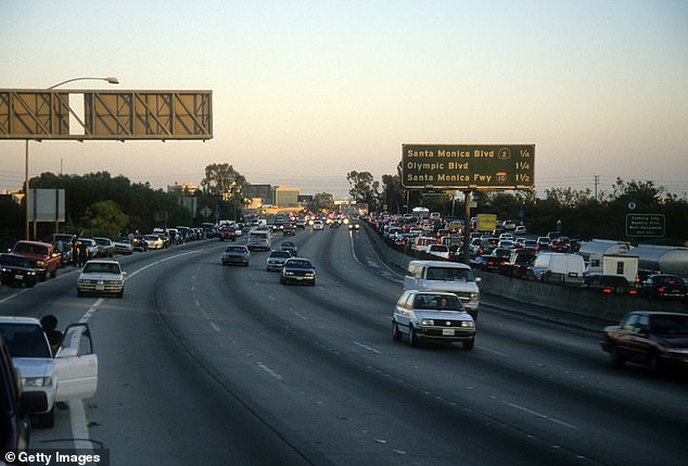 Police chase the Ford Bronco driven by Al Cowlings with OJ Simpson on board in June 1994