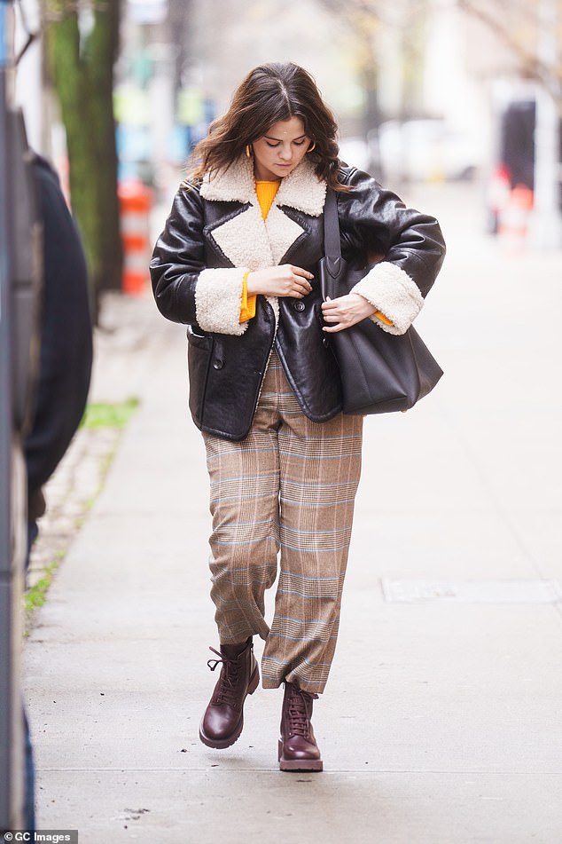 She was spotted on set in New York City on Friday as Mabel