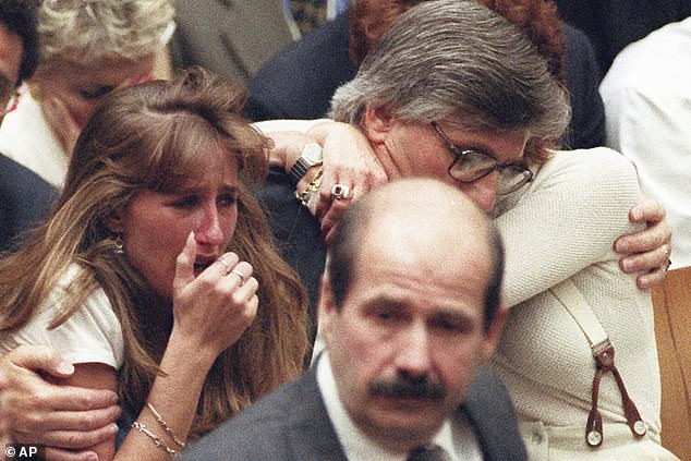 Sara wanted to mention the family of Ron Goldman, pictured here in October 1995 when Simpson was found not guilty