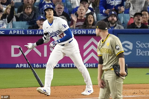 The $700 million superstar drove an elevated fastball 400 feet into the center field stands