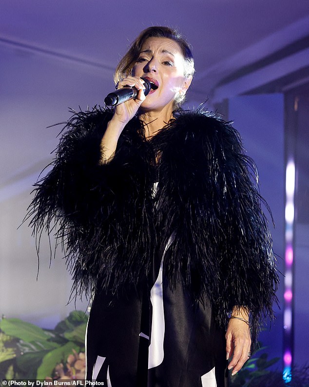 Tina, 56, sold the vintage property to the current owners in 2017 for $1.63 million, after purchasing it for just $1.38 million in 2015.  Pictured: The pop star performing at the 2024 AFL Gather Round