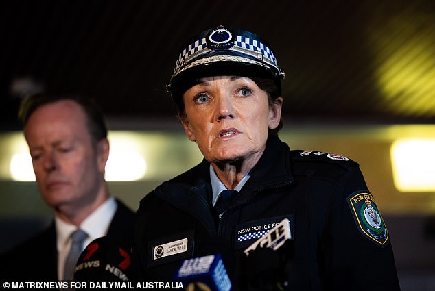 The incident has been ruled out because it is related to terrorism.  Pictured is NSW Police Commissioner Karen Webb addressing the media