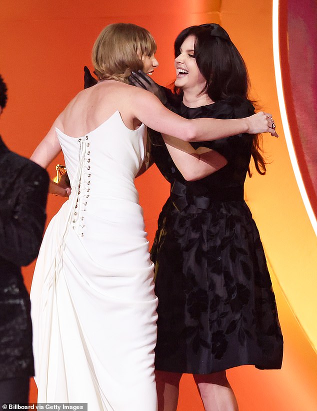 Taylor dragged Lana on stage with her as she received Album of the Year for Midnights