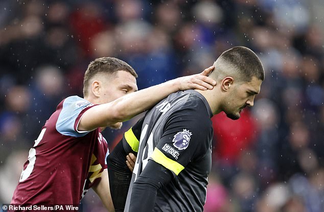 The mistake leaves Burnley six points clear of safety at the bottom of the Premier League