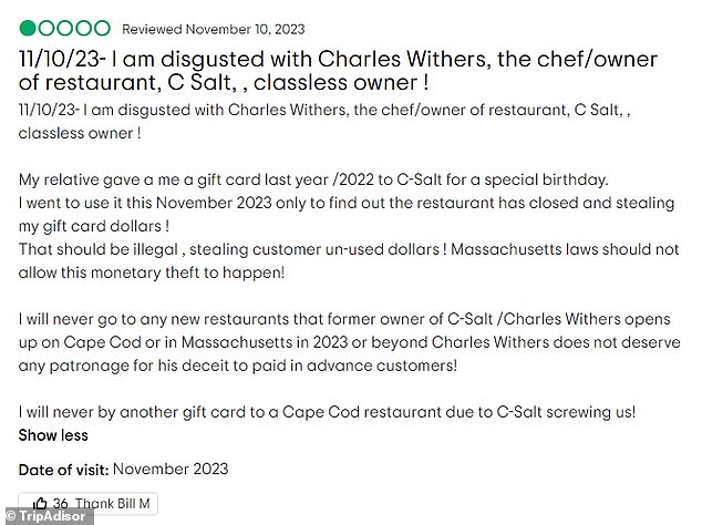 The current status of Charles' restaurant has not been officially confirmed, but the eatery is listed as 