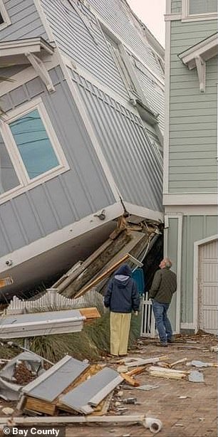 The tornado toppled the house after a powerful storm