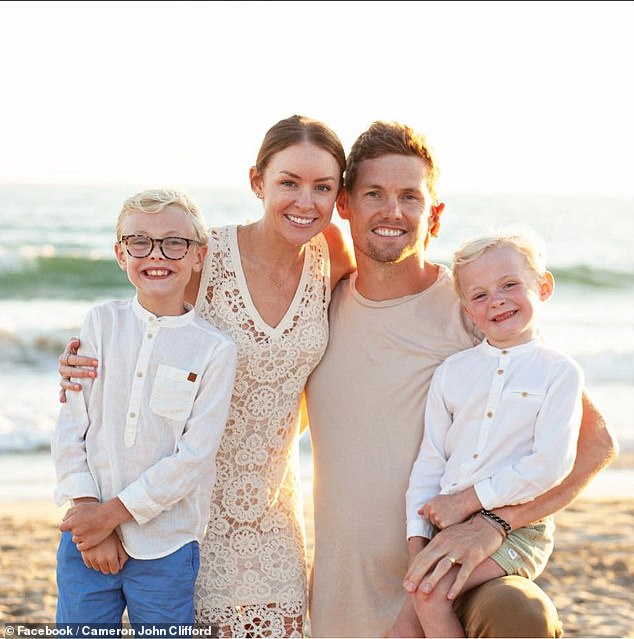 Clifford (third from left), a 36-year-old dentist, said his son Cal (first from left) had been obsessed with octopuses since he was three