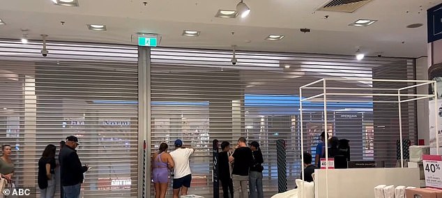 Security shutters at Myer were closed and customers locked up to protect shoppers and staff from the attacker.  Many did not know what was happening and looked out of the screens