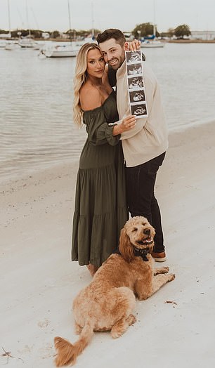 The couple announced they were expecting in December and posed for a few snaps on a beach in Tampa