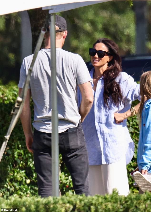 The Duchess, 42, was spotted in Palm Beach this weekend as she joined her husband Prince Harry for his new Netflix show about the chic world of polo