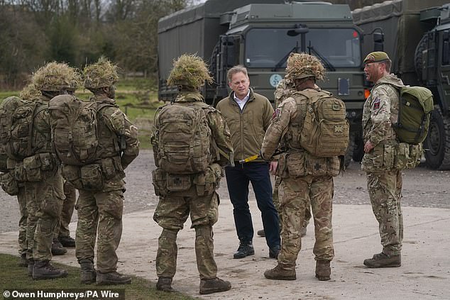 Defense Secretary Grant Shapps visits Catterick Garrison, North Yorkshire, to tour the base and meet troops