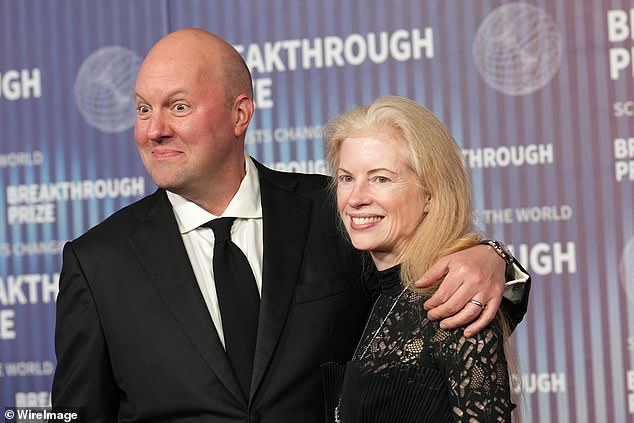 Marc Andreessen, head of the influential Silicon Valley venture capital firm Andreessen Horowitz, attended the ceremony with his wife Laura Arrillaga-Andreesse