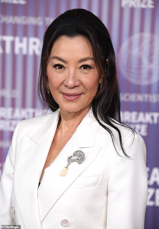 Michelle Yeoh was business chic in a white pantsuit and Glenn Close rocked a shiny gold ensemble