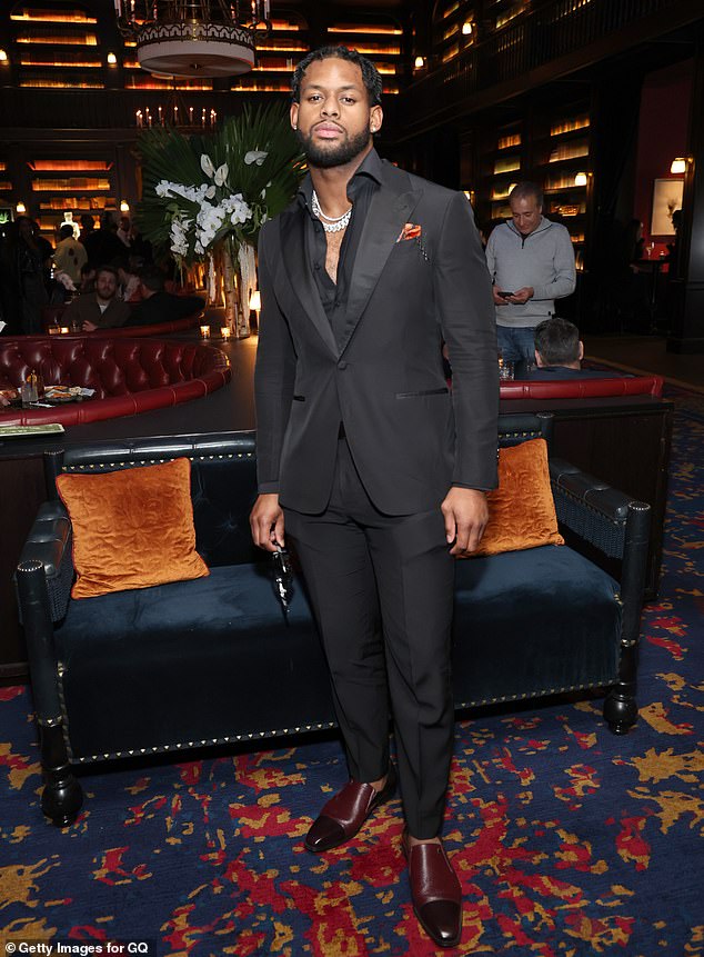 Smith-Schuster attends the 2024 GQ Sports Super Bowl Party in Las Vegas, Nevada