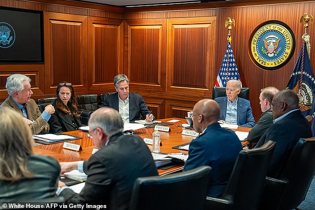 President Joe Biden met with his National Security team in the White House Situation Room on Saturday after returning early from his weekend in Rehoboth Beach, Delaware