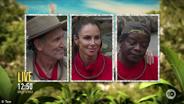 Candice found herself alongside Peter Daicos (left) and Stephen Amos (right) in the nail-biting elimination on Thursday night