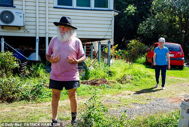 Andrew Cauchi (left) lashed out at the media earlier on Monday before his wife (right) intervened to defuse the situation