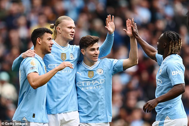 The title appears to be Manchester City's to lose after taking the lead this weekend